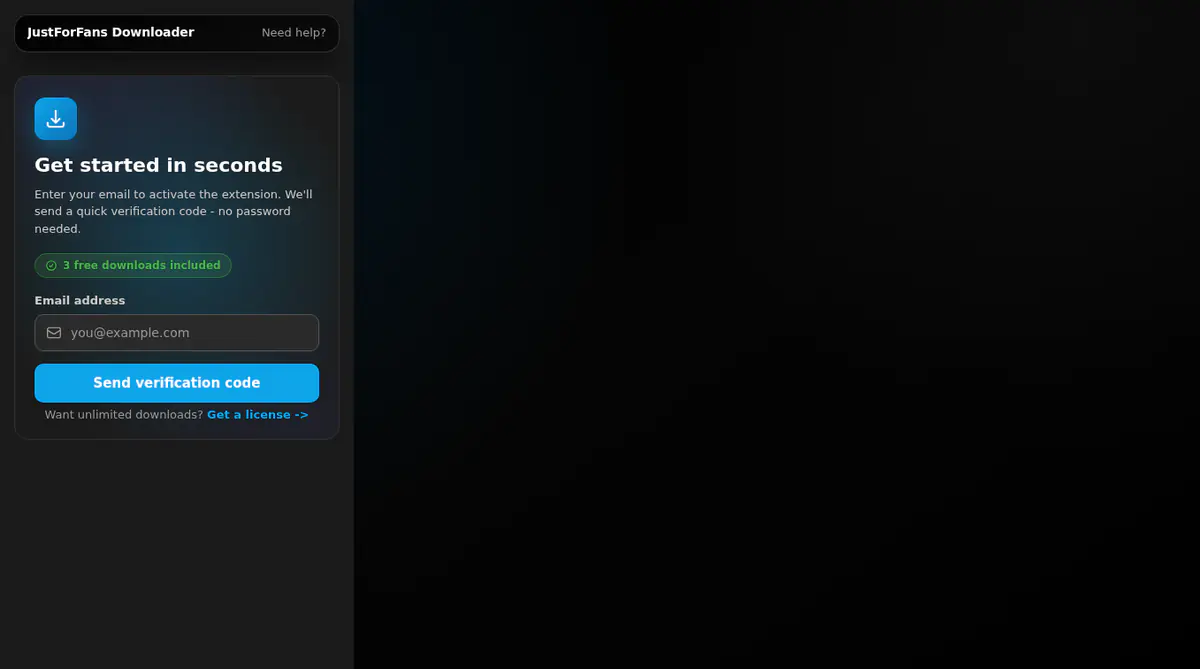 Justforfans Video Downloader browser extension screenshot 4